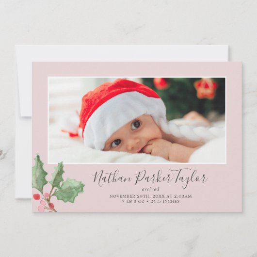 クリスマスグリーンリーメリーリトルクリスマスベビー シーズンカード (裏面)