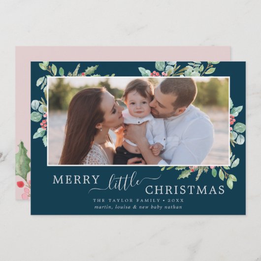 クリスマスグリーンリーメリーリトルクリスマスベビー シーズンカード (正面/裏面)
