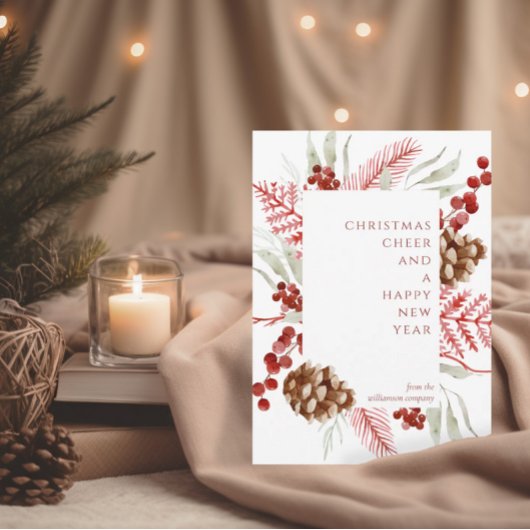 クリスマスグリーンリー企業のホリデー挨拶カード 招待状