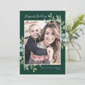 クリスマスグリーンリー最も幸せな休暇ニュースレター シーズンカード (スタンド正面)