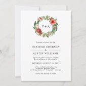 クリスマスグリーンリー結婚ホリデー 招待状 (正面)