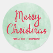 クリスマスグリーンレッドウォーター色ベーキングギフトキッチン ラウンドシール (正面)