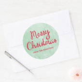クリスマスグリーンレッドウォーター色ベーキングギフトキッチン ラウンドシール (封筒)