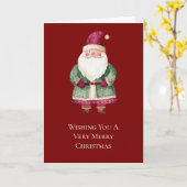 クリスマスグリーンレッドサンタ カード (黄色い花)