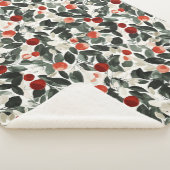 クリスマスグリーンレッドベリー シェルパブランケット (3/4)