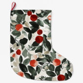 クリスマスグリーンレッドベリー ラージクリスマスストッキング (正面)