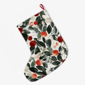 クリスマスグリーンレッドベリー ラージクリスマスストッキング (裏面 (吊り時))