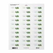 クリスマスグリーン冬の森もみの木名 ラベル (フルシート)