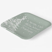 クリスマスグリーン男女兼用ベビーシャワー ペーパープレート (傾斜あり)