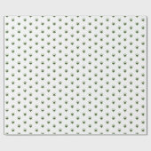 クリスマスグリーン白い雪の結晶かわいい ラッピングペーパー (フラット)