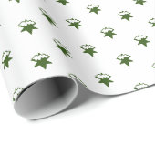 クリスマスグリーン白い雪の結晶かわいい ラッピングペーパー (ロールコーナー)