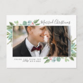 クリスマスグリーン結婚したリスマスありがとう シーズンポストカード (正面)