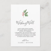 クリスマスグリーン結婚リーのウィッシングウェルカード エンクロージャーカード (正面)
