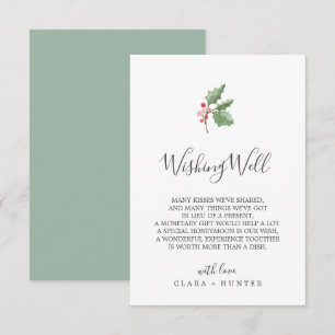 クリスマスグリーン結婚リーのウィッシングウェルカード エンクロージャーカード