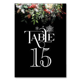 クリスマスグリーン結婚式のレセプションテーブル番号 テーブルナンバー