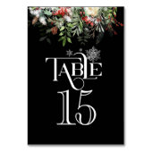 クリスマスグリーン結婚式のレセプションテーブル番号 テーブルナンバー (裏面)