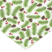 クリスマスグリーン葉パインズ、コーン&レッドベリー ショートテーブルランナー (コーナー)