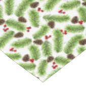 クリスマスグリーン葉パインズ、コーン&レッドベリー テーブルクロス (アングル)