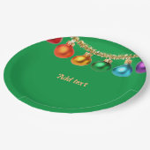 クリスマスグリーン装飾テンプレート ペーパープレート (アングル)