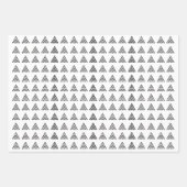 クリスマスグリーン赤い白い黒い雪片ツリー ラッピングペーパーシート (正面3)