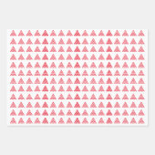 クリスマスグリーン赤い白い黒い雪片ツリー ラッピングペーパーシート (正面2)