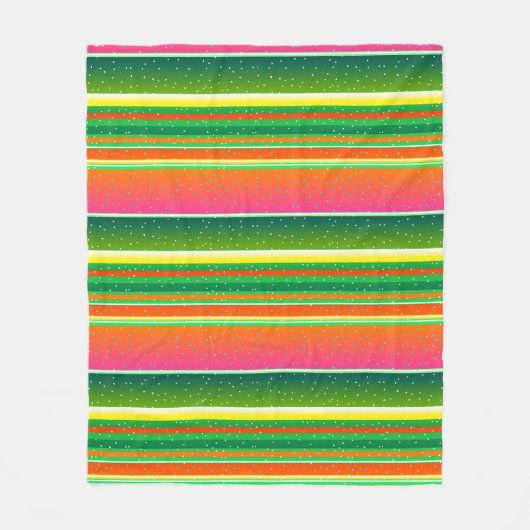 クリスマスグリーン赤ユニークオリジナルストライプの フリースブランケット (正面)