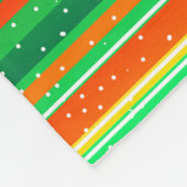 クリスマスグリーン赤ユニークオリジナルストライプの フリースブランケット (角)