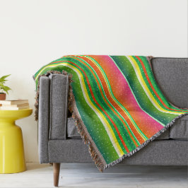 クリスマスグリーン赤芸術的クリエイティブストライプの スローブランケット