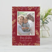 クリスマスグリーン金ゴールドと赤2枚の写真 シーズンカード (スタンド正面)