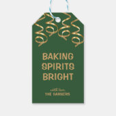 クリスマスグリーン金ゴールドベーキングスピリット ギフトタグ (正面)