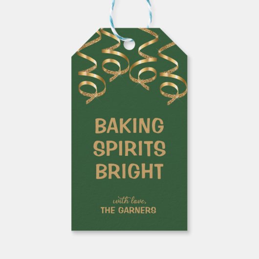 クリスマスグリーン金ゴールドベーキングスピリット ギフトタグ (裏面)