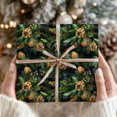 クリスマスグリーン金ゴールドムーディーズフェスティバルグリーン ラッピングペーパー