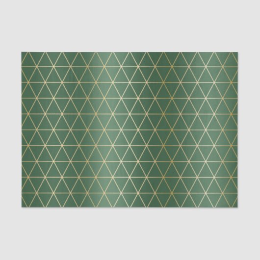 クリスマスグリーン金ゴールド三角形ジオメトリック 薄葉紙 (正面)