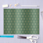 クリスマスグリーン金ゴールド三角形ジオメトリック 薄葉紙 (クラフト)
