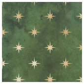 クリスマスグリーン金ゴールド星図 ファブリック (クローズアップ)