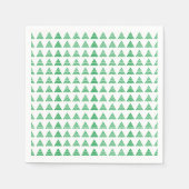 クリスマスグリーン雪の結晶が木々、白 スタンダードカクテルナプキン (正面)