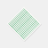 クリスマスグリーン雪の結晶が木々、白 スタンダードカクテルナプキン (角)