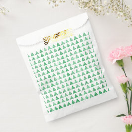 クリスマスグリーン雪の結晶が木々、白 フェイバーバッグ