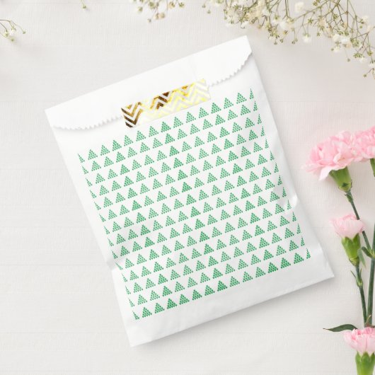 クリスマスグリーン雪の結晶が木々、白 フェイバーバッグ (封をした状態)