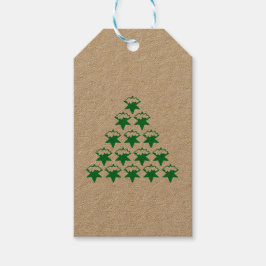 クリスマスグリーン雪スターズツリー ギフトタグ