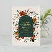 クリスマスグリーン非フォトグエレガントリーンフローラ 箔シーズンカード (立ち正面)