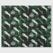 クリスマスグリーン馬乗パーソナライズされた馬 ラッピングペーパー (フラット)