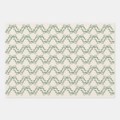 クリスマスグリーン&クリームホリデモダンィンティニーボウズ ラッピングペーパーシート (正面2)