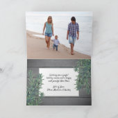 クリスマスグリーン&グレーウッド2写真折り畳み シーズンカード (内部)