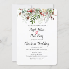 クリスマスグリーン/スノーフレーク/ホリデーウェディングアナウンス 案内状