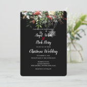 クリスマスグリーン/スノーフレーク/ホリデーウェディング 案内状 (スタンド正面)