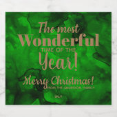 クリスマスグリーン – ブラックウォーターきらめくカラーワインラ スパークリングワインラベル (シングルラベル)