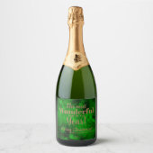 クリスマスグリーン – ブラックウォーターきらめくカラーワインラ スパークリングワインラベル (正面)