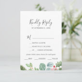 クリスマスグリーン&ベリーメニュー選択RSVPカード 出欠カード (スタンド正面)