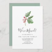 クリスマスグリーン&ベリー引っ越しました移動 案内状 (正面/裏面)